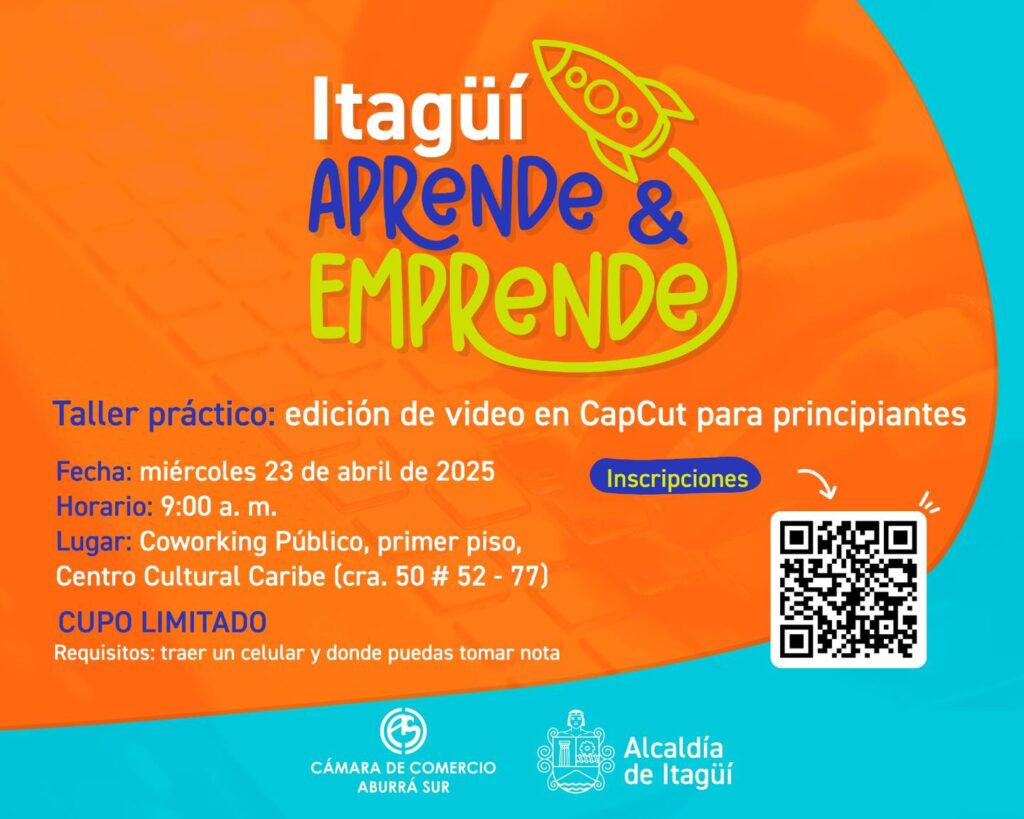 Itagüí fortalece habilidades digitales con taller de edición en CapCut para emprendedores