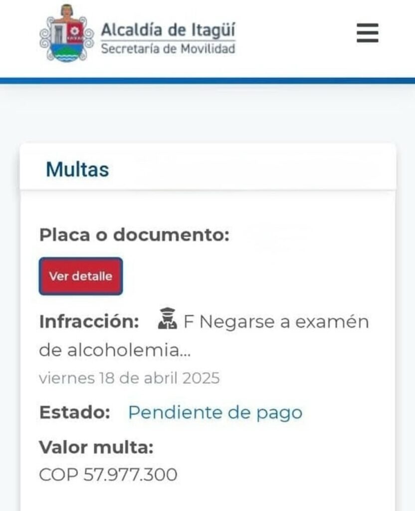 ¿Estaría dispuesto a pagar cerca de $60 millones por evadir un procedimiento de tránsito? - Itagüí Hoy | Noticias de Itagüí