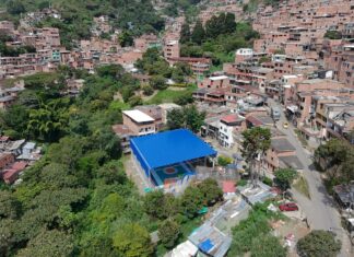 Corregimiento El Manzanillo de Itagüí estrena 2 placas polideportivas cubiertas